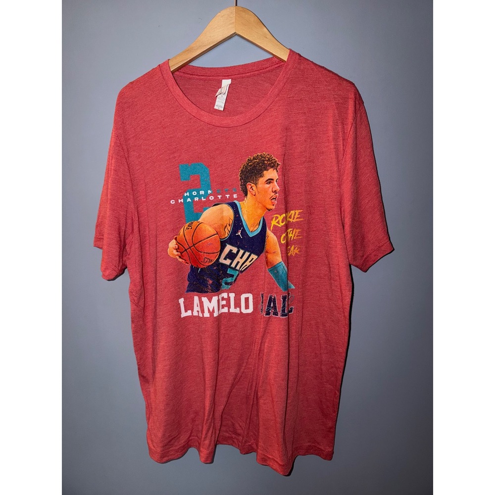 Bella Canvas LaMelo‎ Ball Charlotte Hornets Rookie of the Year Red T-Shirt XL